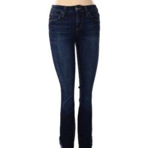 Joe's Flawless The Icon Mid Rise Skinny Ankle Jeans Waist 24 Dark Wash Fringe